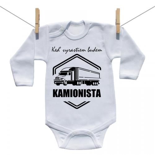 Boodyy Body s dlhým rukávom Keď vyrastiem budem kamionista 74 (6-9 mesiacov)