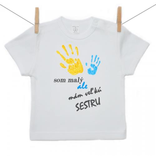 Boodyy Tričko s krátkym rukávom Som malý ale mám veľkú sestru 92 (18-24 mesiacov) 778-25234