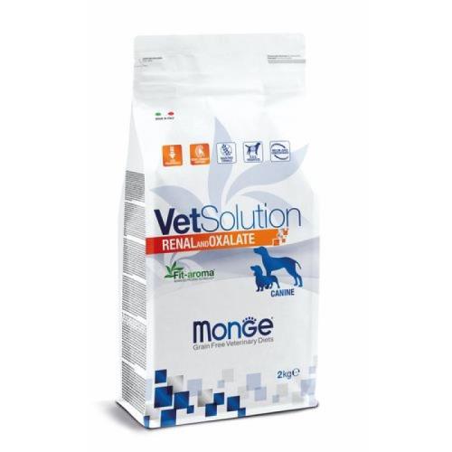 MONGE VetSolution Dog Renal and Oxalate 2kg diétne suché krmivo pre psov na podporu funkcie obličiek v prípade chronického zlyhania obličiek
