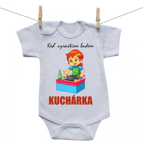 Boodyy Body s krátkym rukávom Keď vyrastiem budem kuchárka 50 (0 mesiacov)