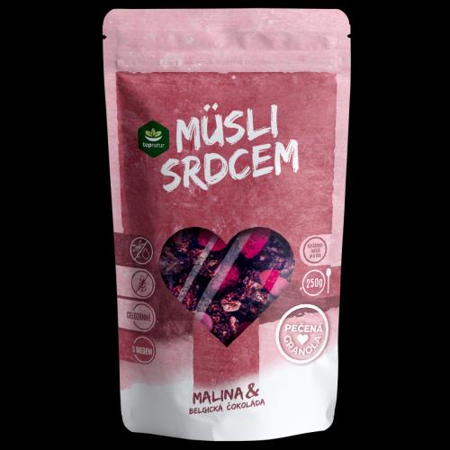Topnatur Müsli srdcom MALINA & Belgická čokoláda