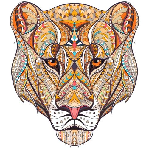 Drevené puzzle Leopard/M H21928