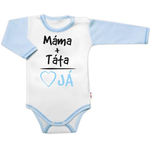 Body dlhý rukáv s vtipným textom, Máma+Táta, veľ. 80, chalan
