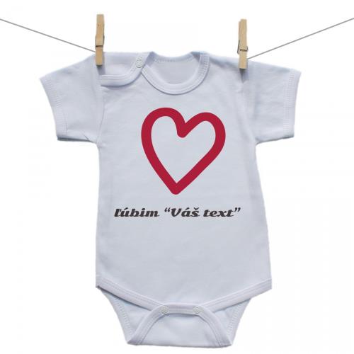 Boodyy Body s krátkym rukávom Ľúbim s vlastným textom 98 (2-3 roky)