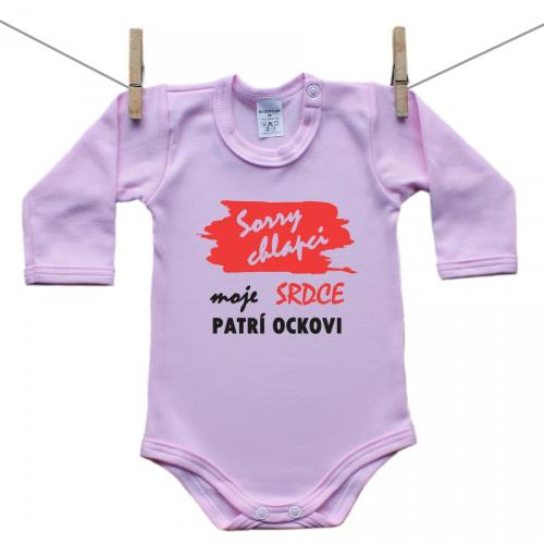 Boodyy Ružové Body s dlhým rukávom Sorry chlapci moje srdce patrí ockovi 98 (2-3 roky) 4212-72885