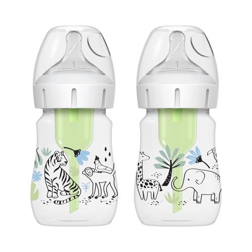 Dojčenská fľaša Džungľa options+ Wide Neck 150 ml Anti-colic – 2 ks (WB52014)