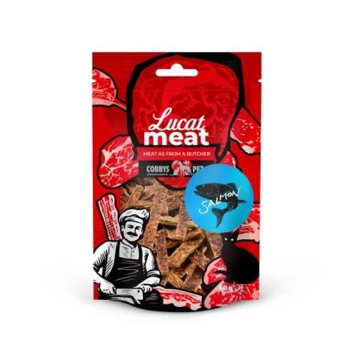 COBBYS PET LUCAT Meat lososové plátky 50g -maškrta pre mačky