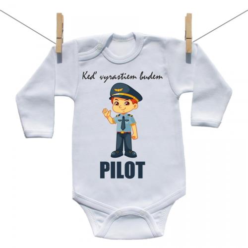 Boodyy Body s dlhým rukávom Keď vyrastiem budem pilot 80 (9-12 mesiacov) 2248-44372