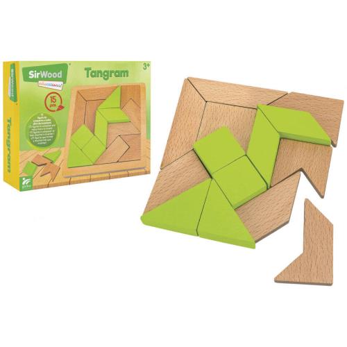 Drevený Tangram puzzle skladačka SirWood 15 ks-SIRWOOD