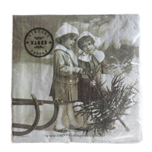 Vintage servítky 33 x 33 cm 3vr 20 ks Vianoce-Stafil