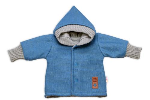 Rastúci obojstranný svetrík s kapucňou Hand Made, modrá-sivá