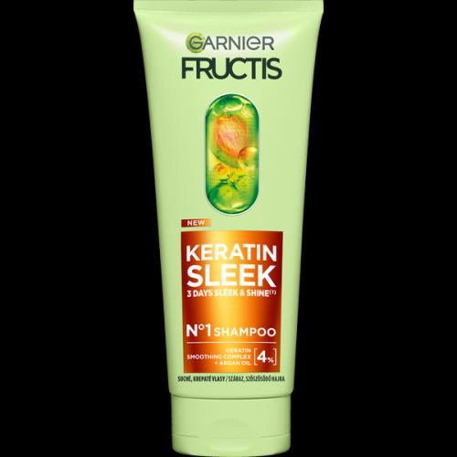 Garnier Fructis Keratin Sleek šampón na suché a krepovité vlasy