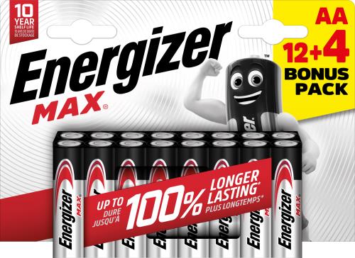 Energizer Max AA alkalické batérie 12+4 16 ks E303326700