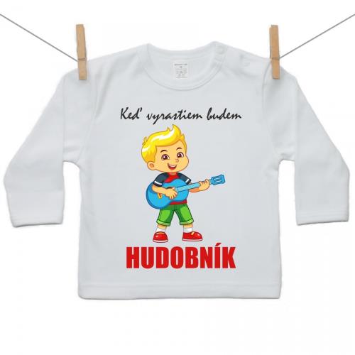Boodyy Tričko s dlhým rukávom Keď vyrastiem budem hudobník 74 (6-9 mesiacov)
