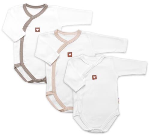 Rastúca výhodná sada, 3x Body pre bábätko Nature - béžová/taupe/biela, veľ. 56/62