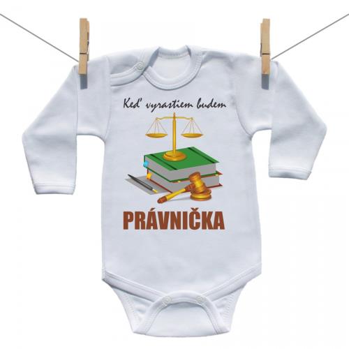 Boodyy Body s dlhým rukávom Keď vyrastiem budem právnička 74 (6-9 mesiacov)