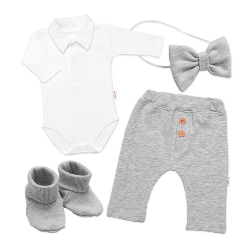 4D sada pre chlapčekov Baby Elegán - šedý melír, veľ. 62