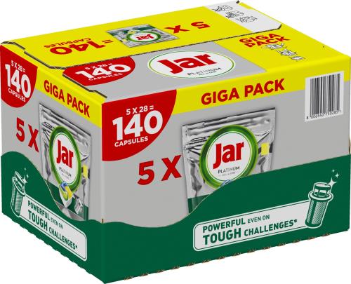 Jar Platinum All In One Kapsuly Do Umývačky Riadu Citrón, 140 Kapsúl