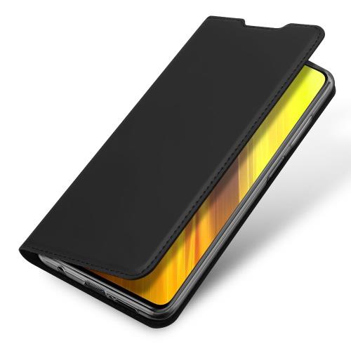 DUX DUCIS Skin Pro knižkové kožené puzdro na Xiaomi Poco M3 / Redmi 9T, čierne