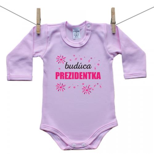 Boodyy Ružové Body s dlhým rukávom Budúca prezidentka 74 (6-9 mesiacov)