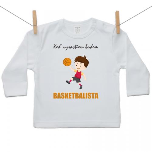 Boodyy Tričko s dlhým rukávom Keď vyrastiem budem basketbalista 74 (6-9 mesiacov) 1220-34723