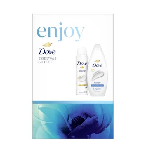 DOVE darčeková kazeta Enjoy Hydrate (Dove sprchový gél Hydrate 250ml + Dove deodorant v spreji Original 150ml)