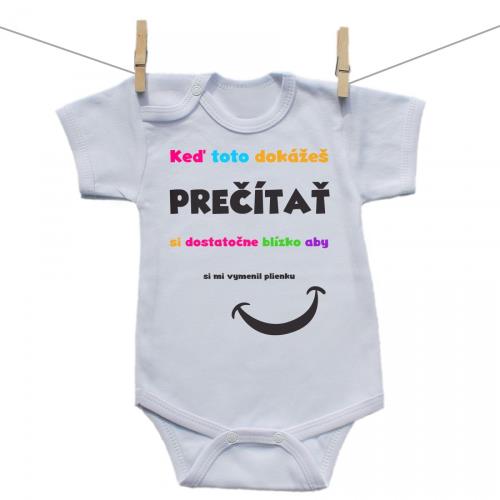 Boodyy Body s krátkym rukávom Keď toto dokážeš prečítať 50 (0 mesiacov)