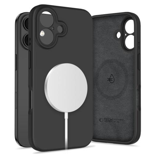 Tech-Protect Liquid Silicone MagSafe kryt na iPhone 16, čierny