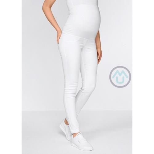 Tehotenské nohavice SOFT STRETCH - biela 2XL