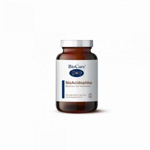 BioCare BioAcidophilus probiotiká LAB4 (20 miliard živých baktérií), 60 kapsúl