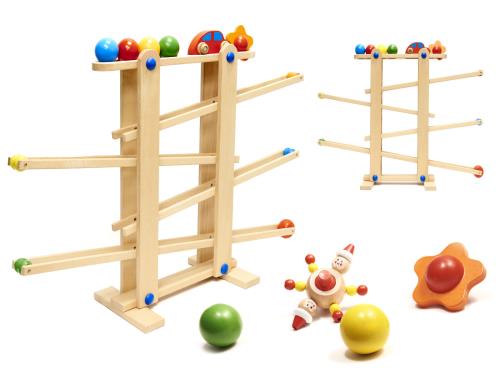 Drevená Guľôčková Dráha Montessori XXL - Montessori XXL Drevená Guľôčková Dráha
