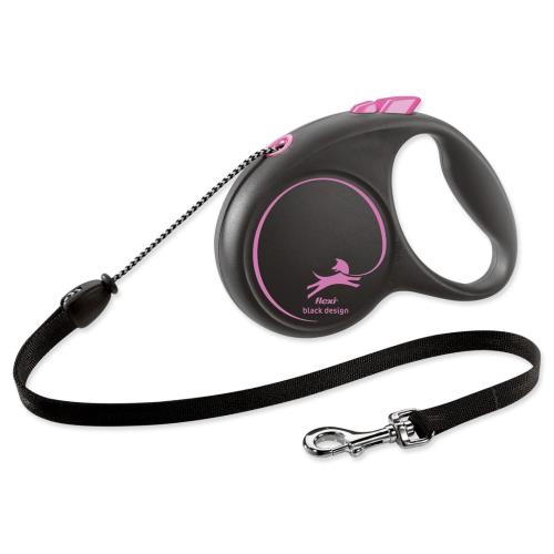 flexi Black Design M lanko 5m ružová do 20kg