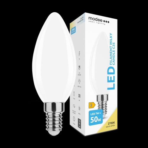 Modee Smart Lighting LED Filament Milky Candle C35 žiarovka E14 7W teplá biela (ML-MCF2700K7WE14)