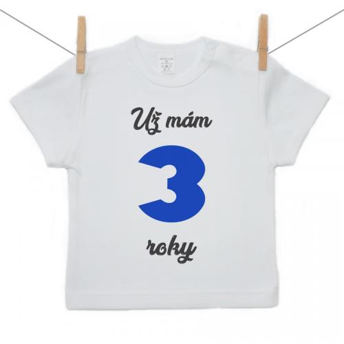 Boodyy Tričko s krátkym rukávom Už mám 3 roky Chlapec 80 (9-12 mesiacov)