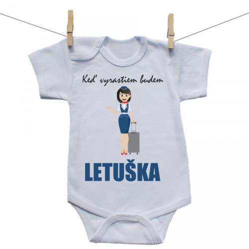 Boodyy Body s krátkym rukávom Keď vyrastiem budem letuška 68 (3-6 mesiacov)