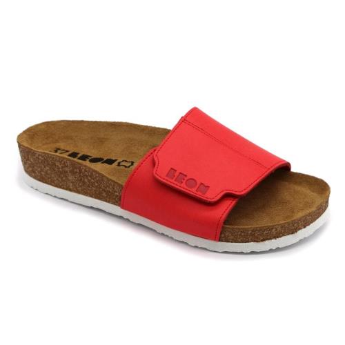 Leon 4022 Dámska zdravotná celokožená obuv s prackou 39 - 25cm, červená, 2,0 cm
