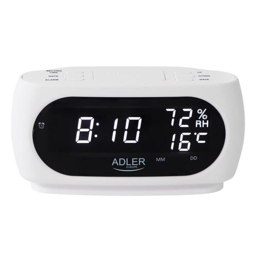 Digitálny budík s vlhkomerom Adler AD 1186W