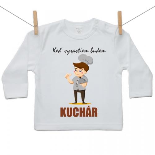Boodyy Tričko s dlhým rukávom Keď vyrastiem budem kuchár 110 (4-5 rokov)