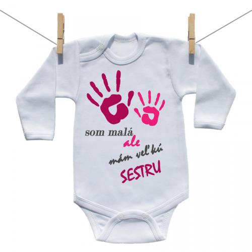 Boodyy Body s dlhým rukávom Som malá ale mám veľkú sestru 50 (0 mesiacov)