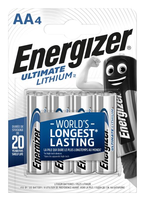 Energizer Ultimate Lithium AA/4 FR6/4 1,5V lítiové tužkové batérie 4ks 7638900262643
