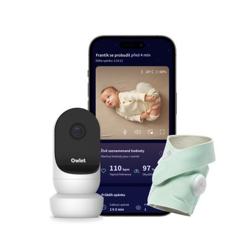 Ponožka inteligentná Dream Sock - modrozelená a kamera Owlet Cam 2 - biela
