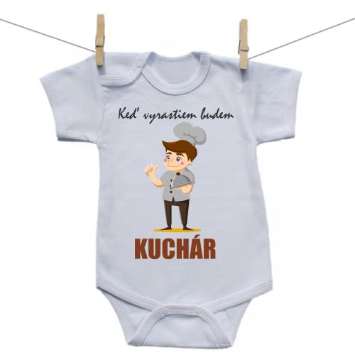 Boodyy Body s krátkym rukávom Keď vyrastiem budem kuchár 92 (18-24 mesiacov)