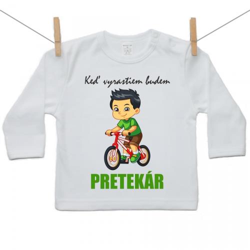 Boodyy Tričko s dlhým rukávom Keď vyrastiem budem pretekár 128 (7-8 rokov)