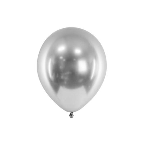 Saténové balóny strieborné 30cm 50ks