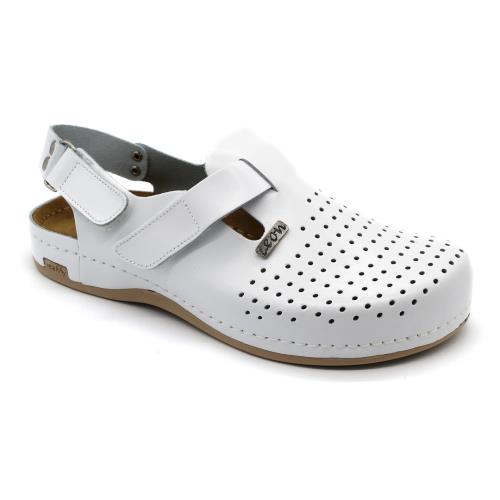 Leon 701 Pánska pracovná celokožená zdravotná obuv 42 - 27,5cm, biela, 2,5 cm