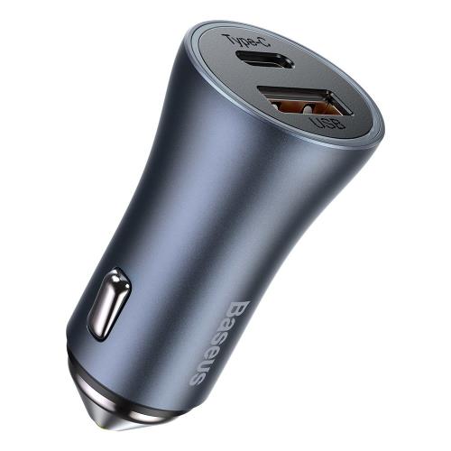 Baseus Golden Contactor Pro autonabíjačka USB-C / USB 40W PD QC, šedá