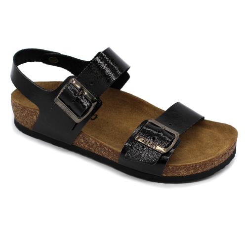 Leon 4303 Dámske zdravotné korkové sandále 40 - 25,5cm, čierna, 2,0 cm