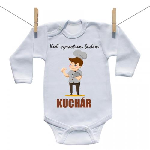 Boodyy Body s dlhým rukávom Keď vyrastiem budem kuchár 50 (0 mesiacov)