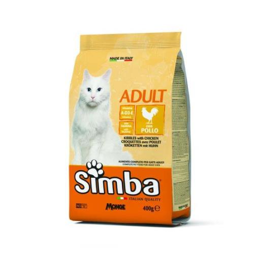 MONGE SIMBA Cat Chicken 400g kompletné suché krmivo pre dospelé mačky s kuracím mäsom