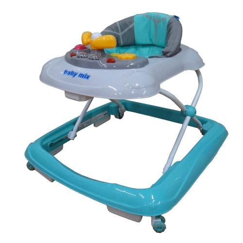 Detské chodítko Baby Mix s volantom a silikónovými kolieskami mätové , 20C39122